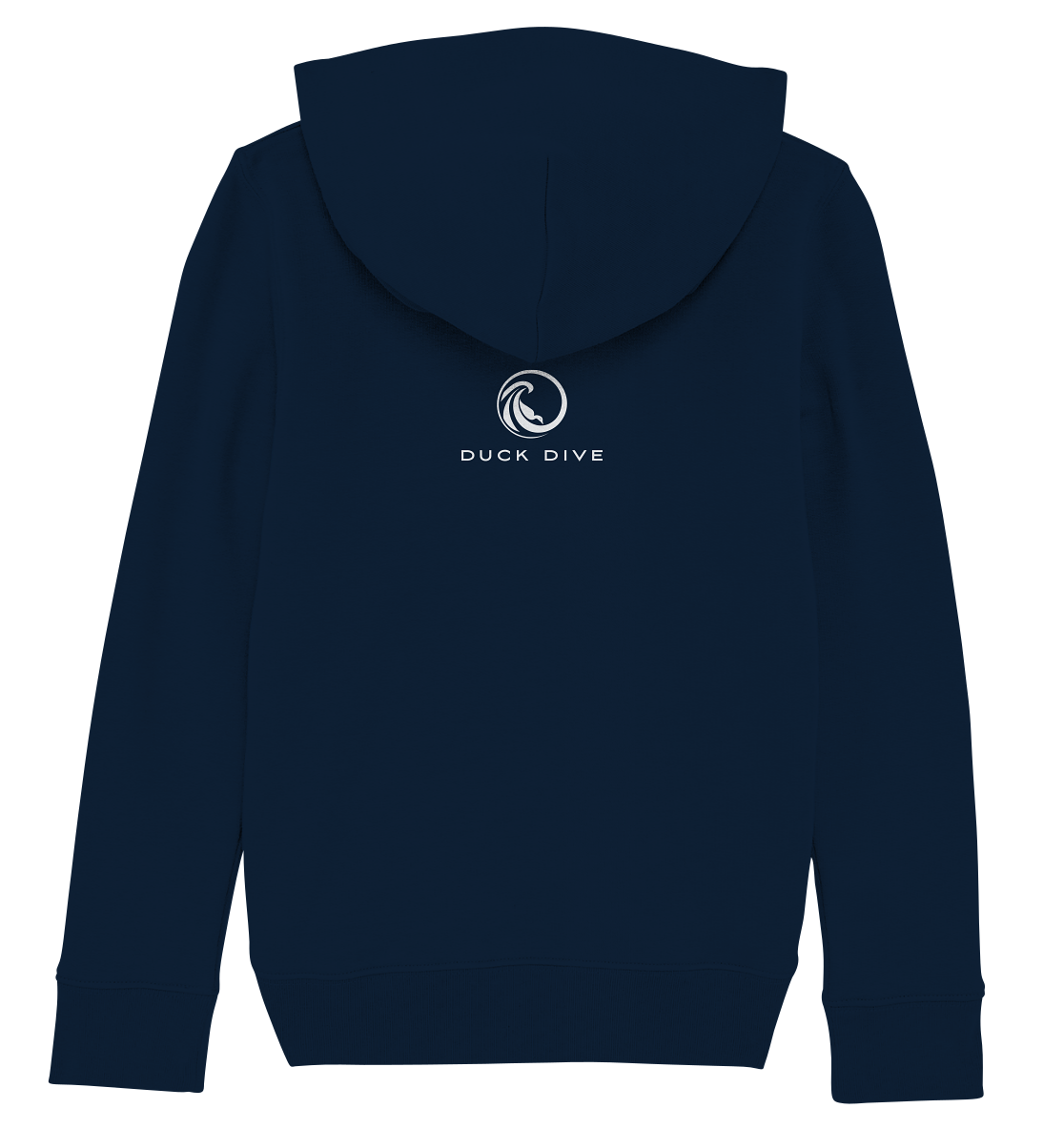 Kids Hoodie - Duck &amp; Wave Silver - Kids Organic Hoodie - Duck Dive Clothing