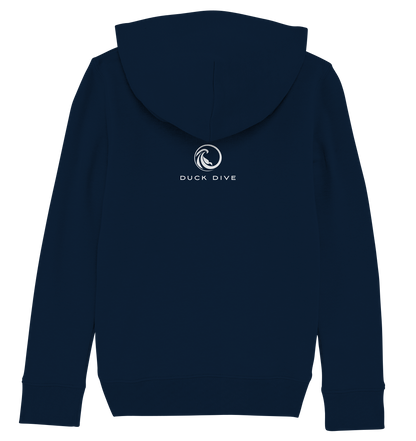 Kids Hoodie - Duck &amp; Wave Silver - Kids Organic Hoodie - Duck Dive Clothing