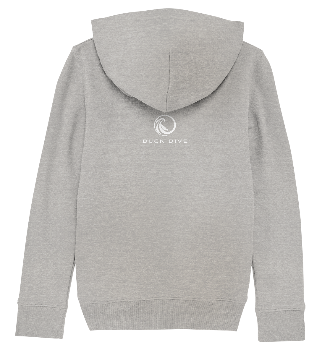 Kids Hoodie - Duck &amp; Wave Silver - Kids Organic Hoodie - Duck Dive Clothing