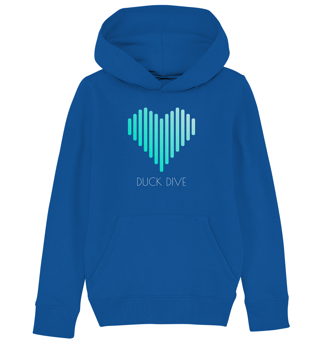 Kids Hoodie Striped Heart - Kids Organic Hoodie - Duck Dive Clothing