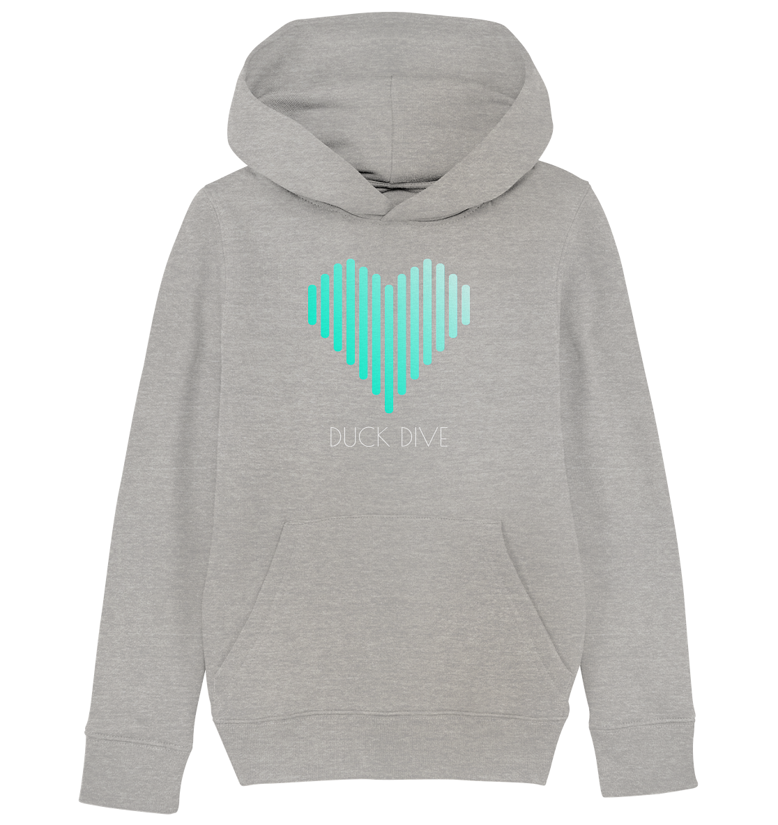 Kids Hoodie Striped Heart - Kids Organic Hoodie - Duck Dive Clothing