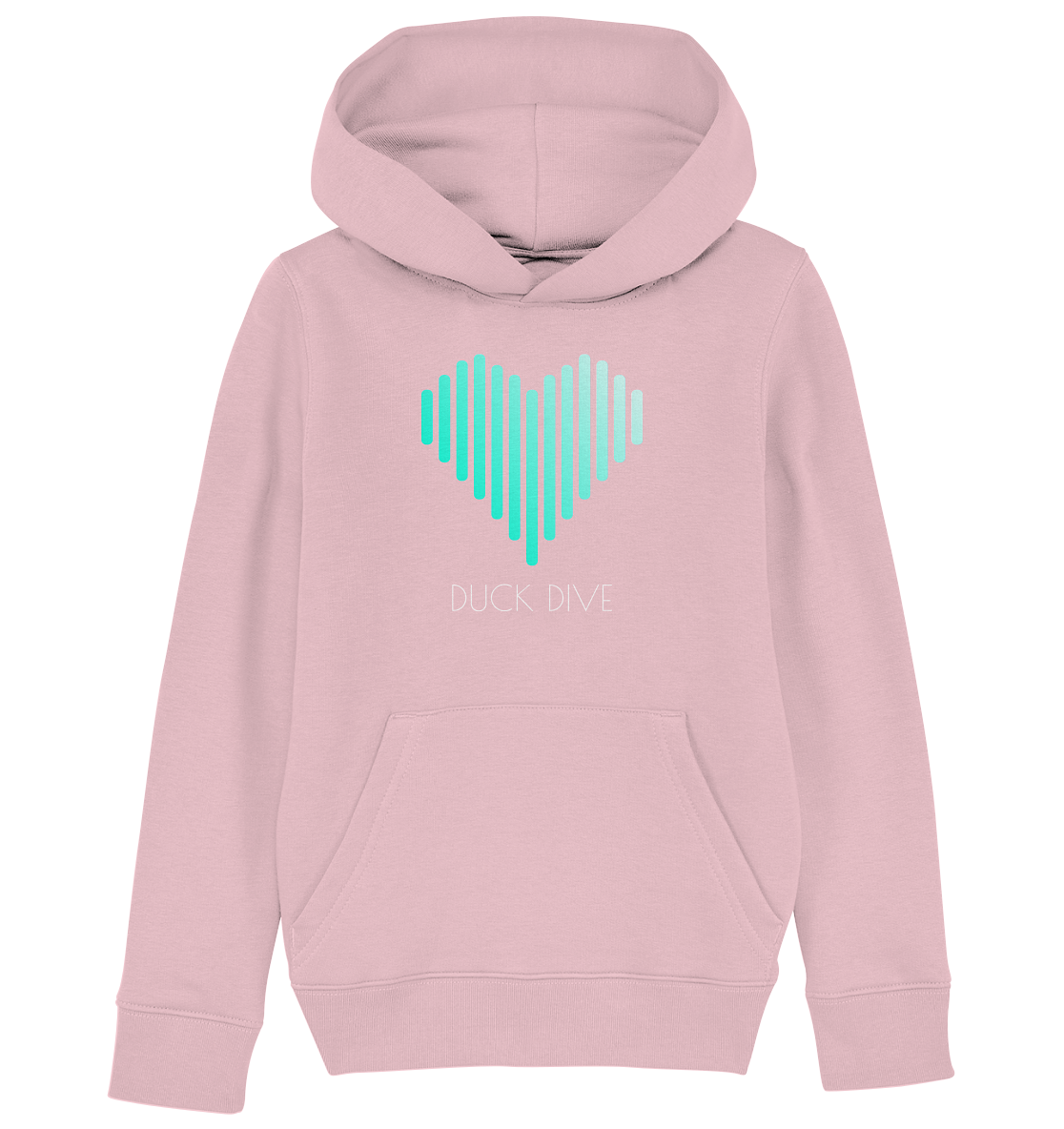 Kids Hoodie Striped Heart - Kids Organic Hoodie - Duck Dive Clothing