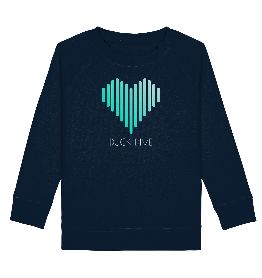 Kids Sweatshirt Striped Heart - Kids Organic Sweatshirt - Duck Dive Clothing