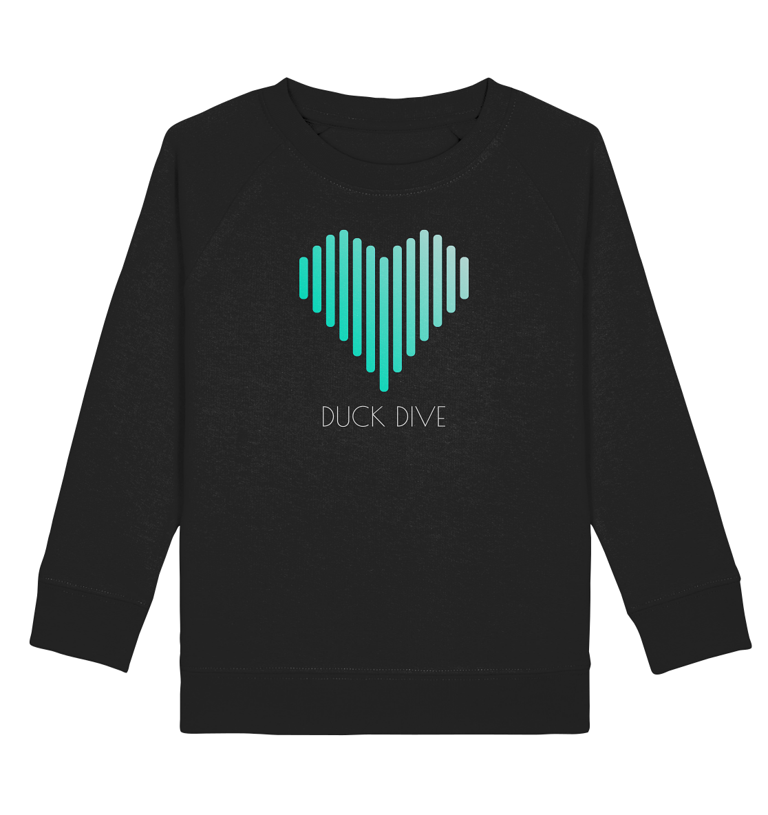 Kids Sweatshirt Striped Heart - Kids Organic Sweatshirt - Duck Dive Clothing