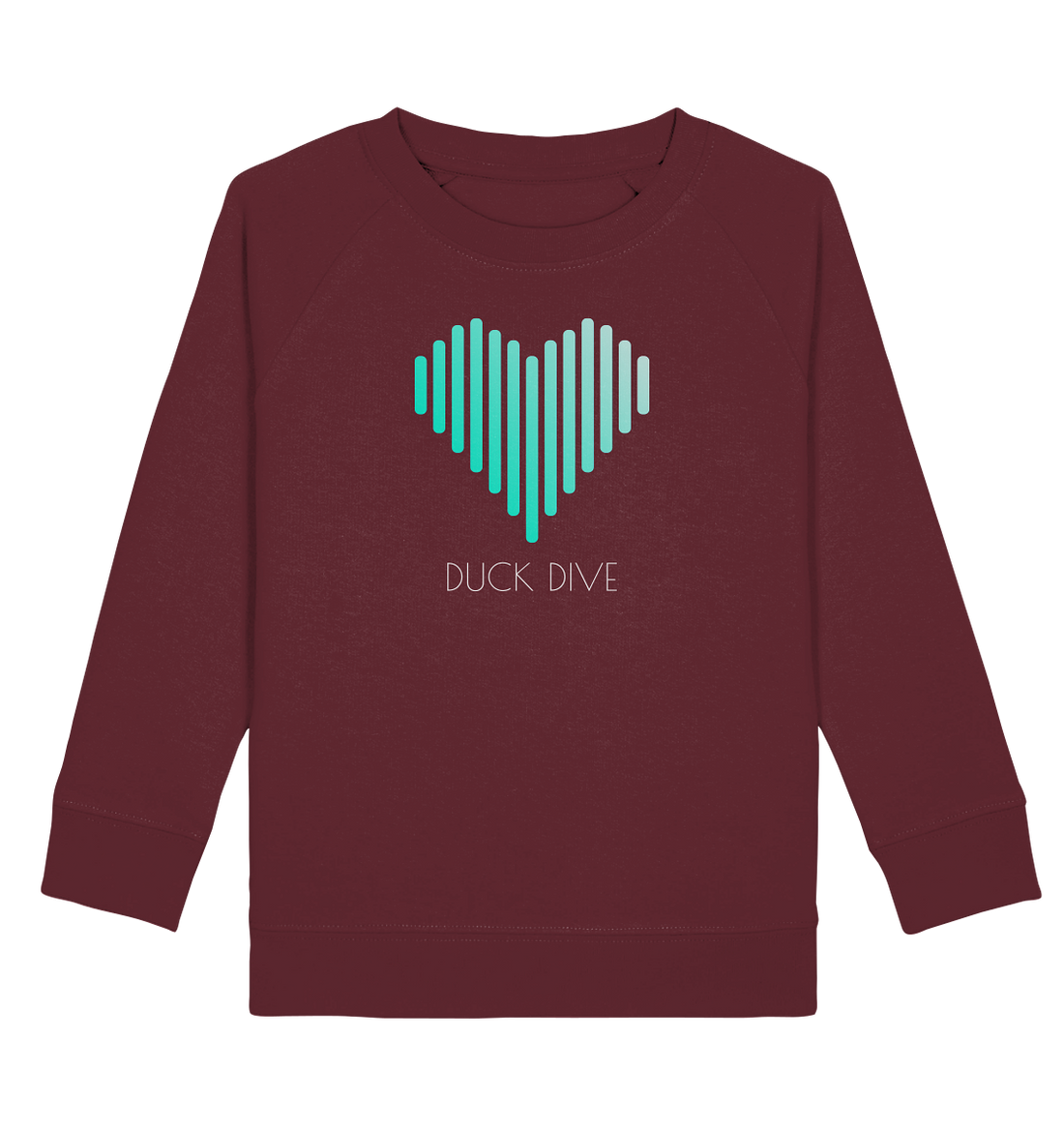 Kids Sweatshirt Striped Heart - Kids Organic Sweatshirt - Duck Dive Clothing