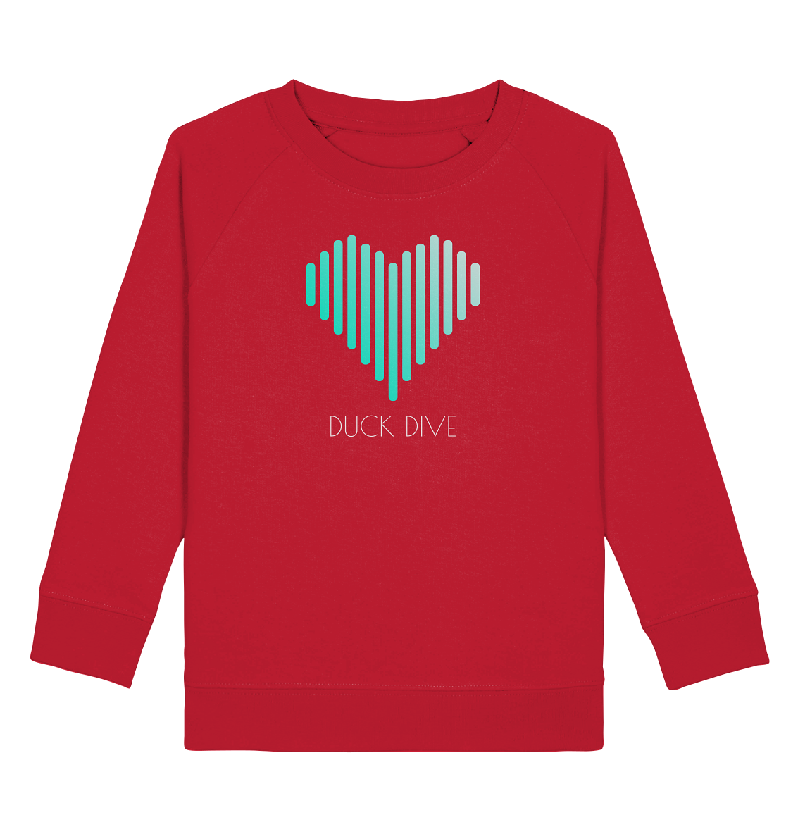 Kids Sweatshirt Striped Heart - Kids Organic Sweatshirt - Duck Dive Clothing
