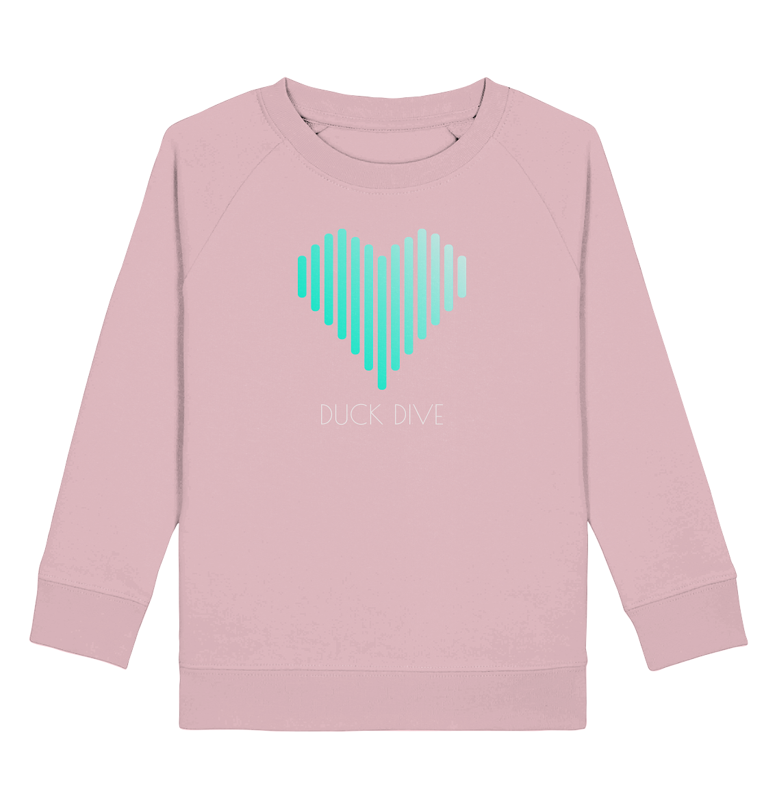 Kids Sweatshirt Striped Heart - Kids Organic Sweatshirt - Duck Dive Clothing