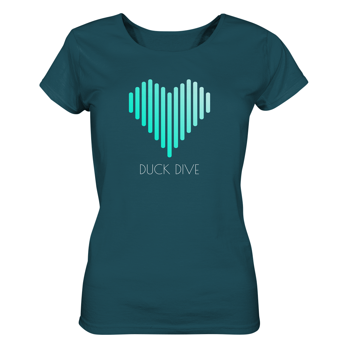 Shirt - Striped Heart  - Ladies Organic Shirt - Duck Dive Clothing