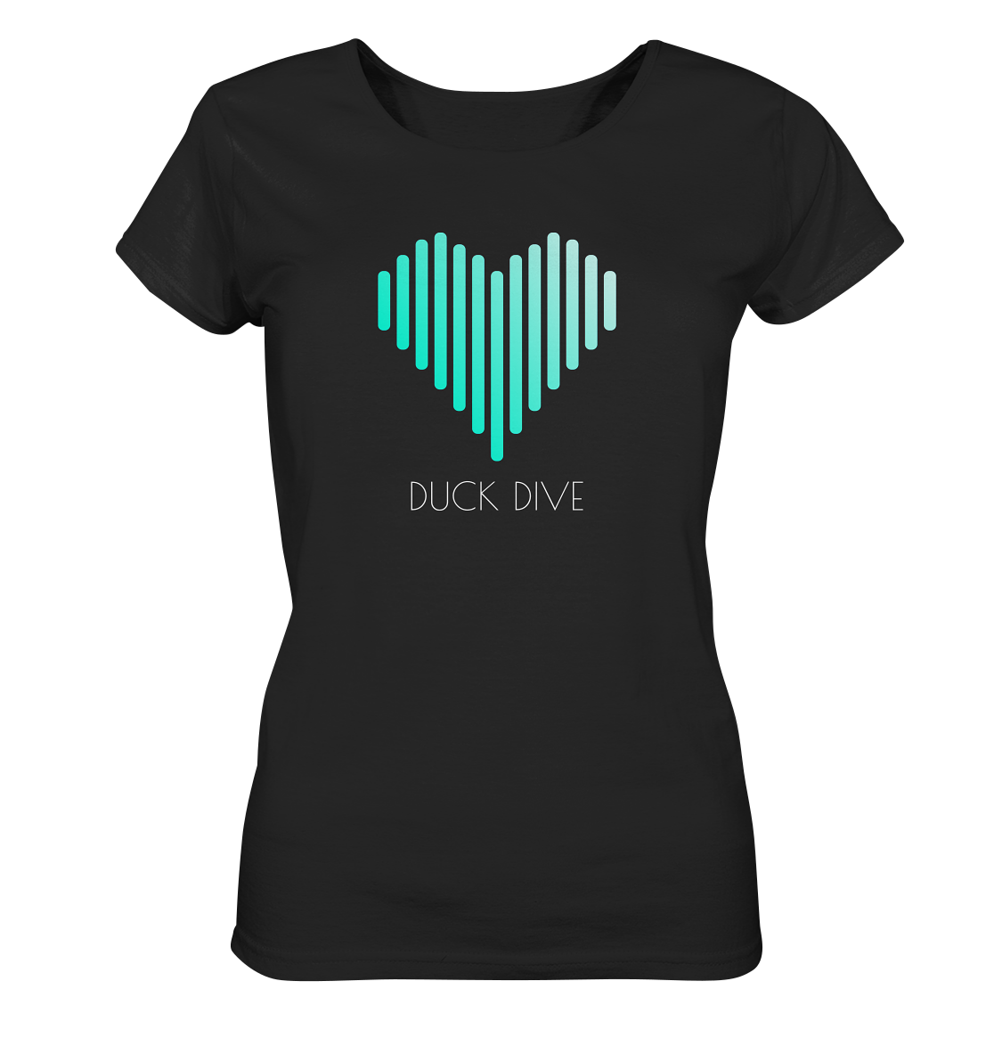 Shirt - Striped Heart  - Ladies Organic Shirt - Duck Dive Clothing
