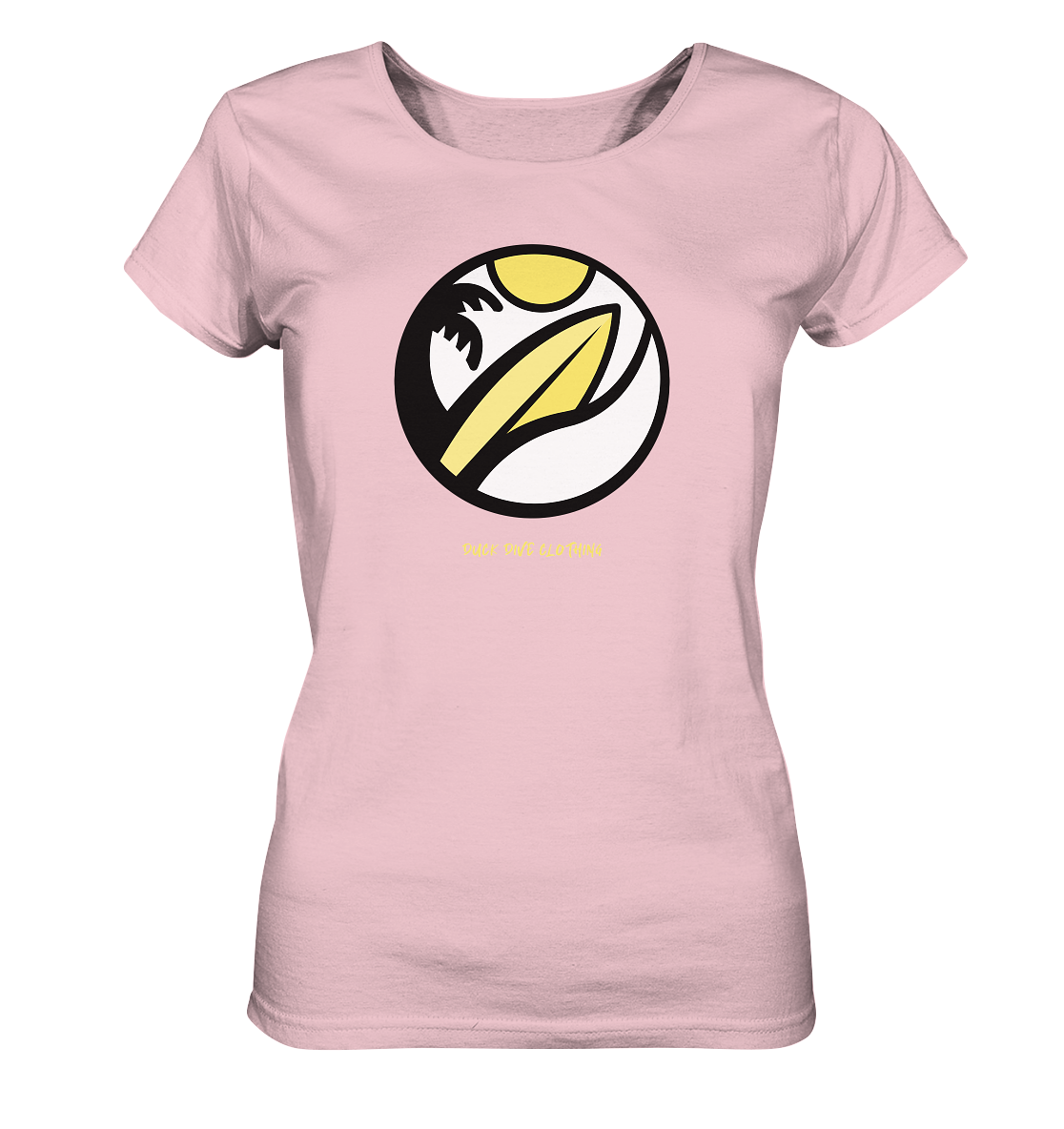 Shirt - Board Wave Sun &amp; Palm Tree - Ladies Organic Shirt - Duck Dive Clothing
