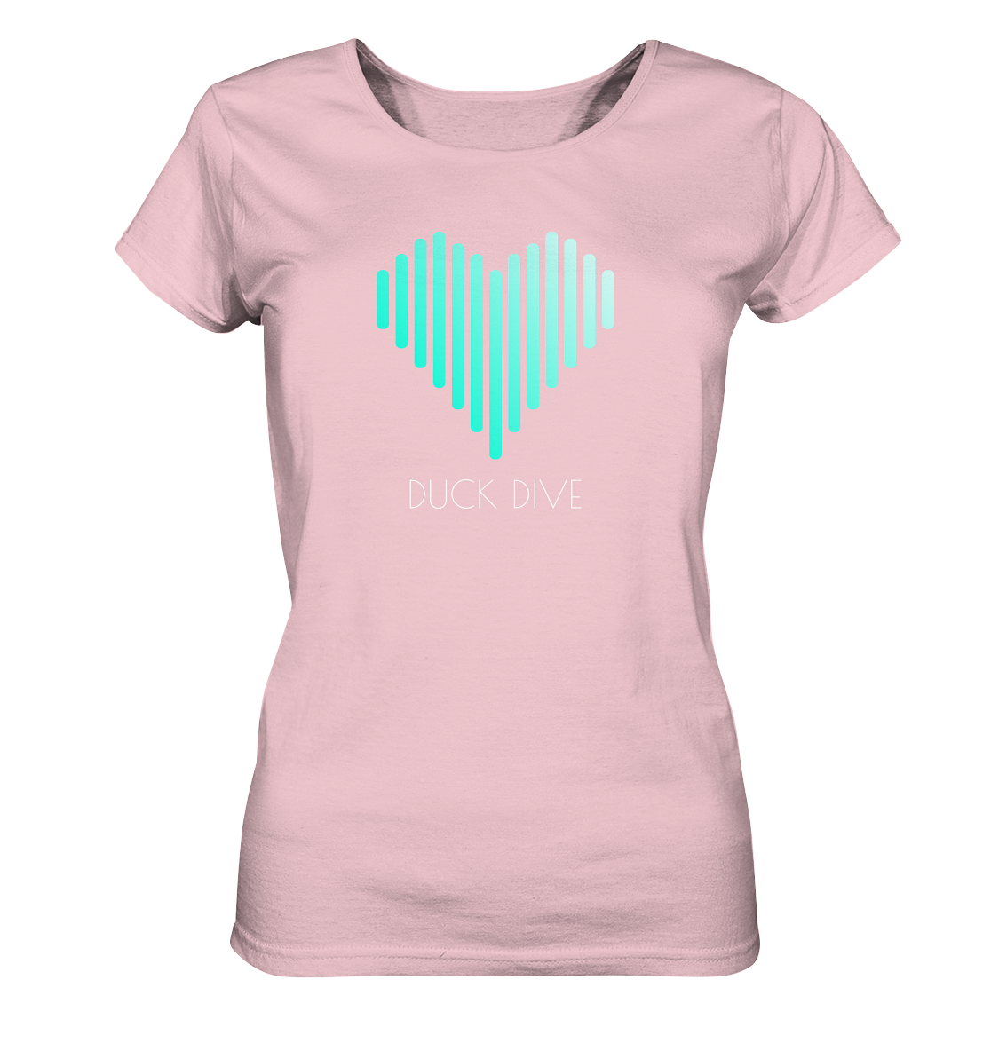 Shirt - Striped Heart  - Ladies Organic Shirt - Duck Dive Clothing