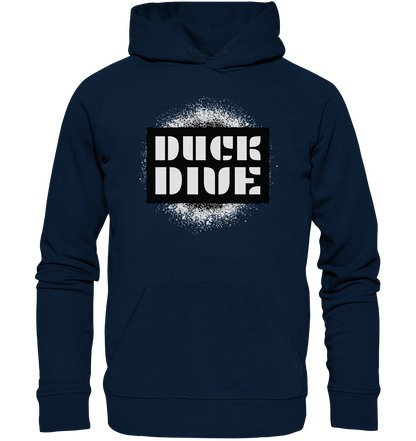 Hoodie - Spray Painted Background - Organic Hoodie - Duck Dive Clothing