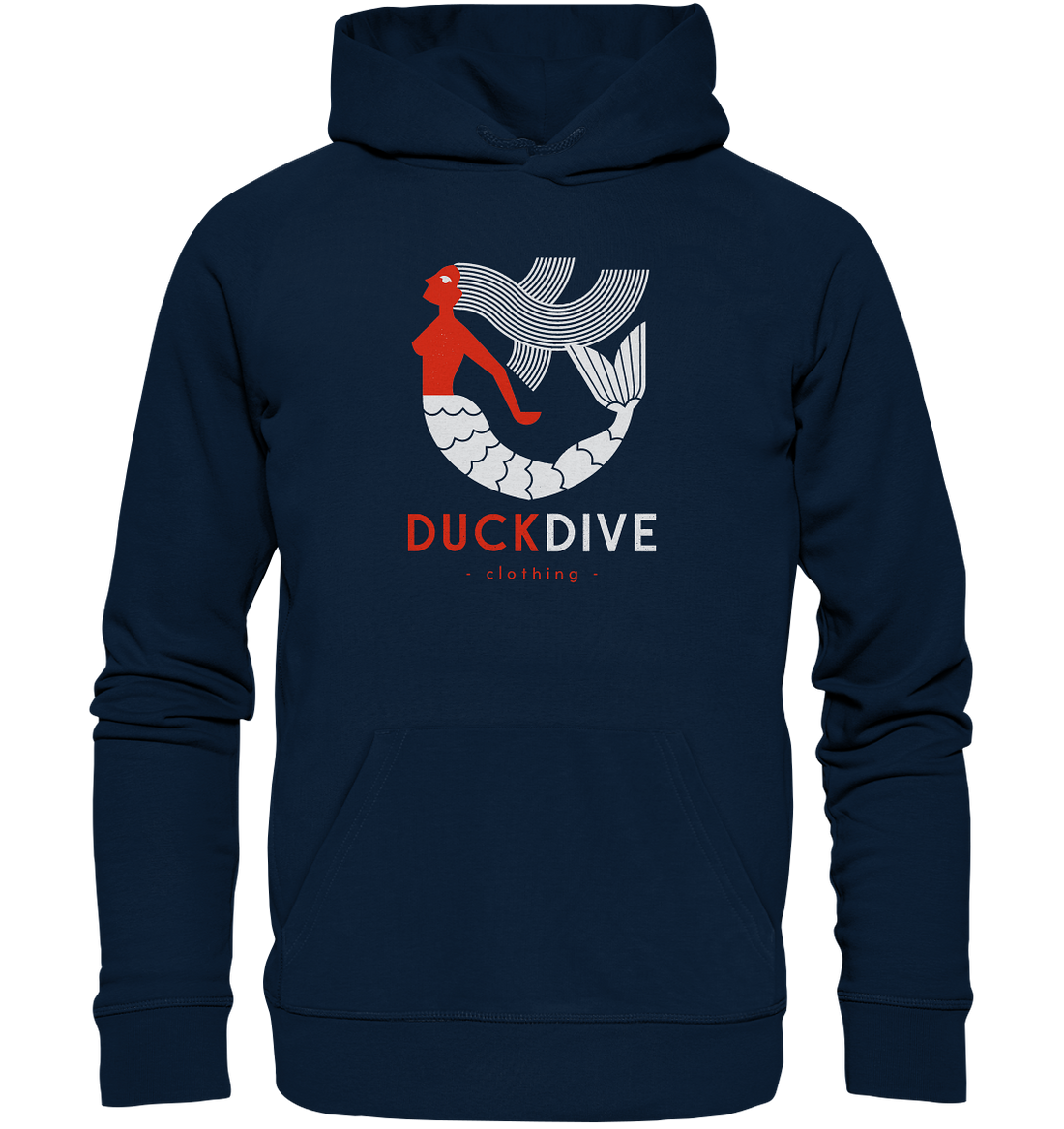 Hoodie - Red Mermaid - Organic Hoodie - Duck Dive Clothing