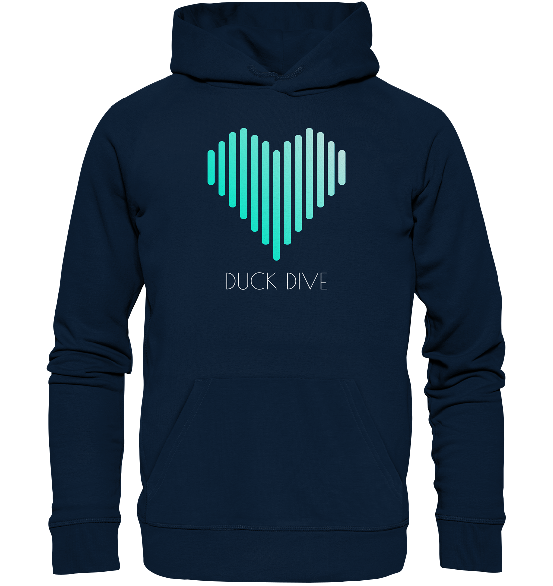Hoodie - Striped Heart - Organic Hoodie - Duck Dive Clothing