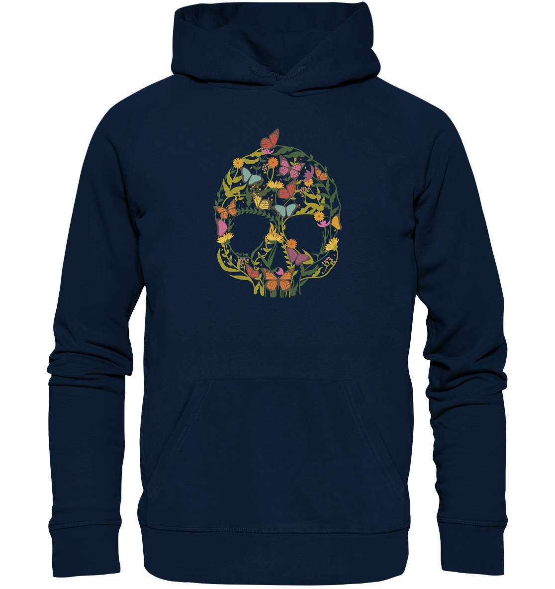 Hoodie - Flower Skull - Organic Hoodie - Duck Dive Clothing