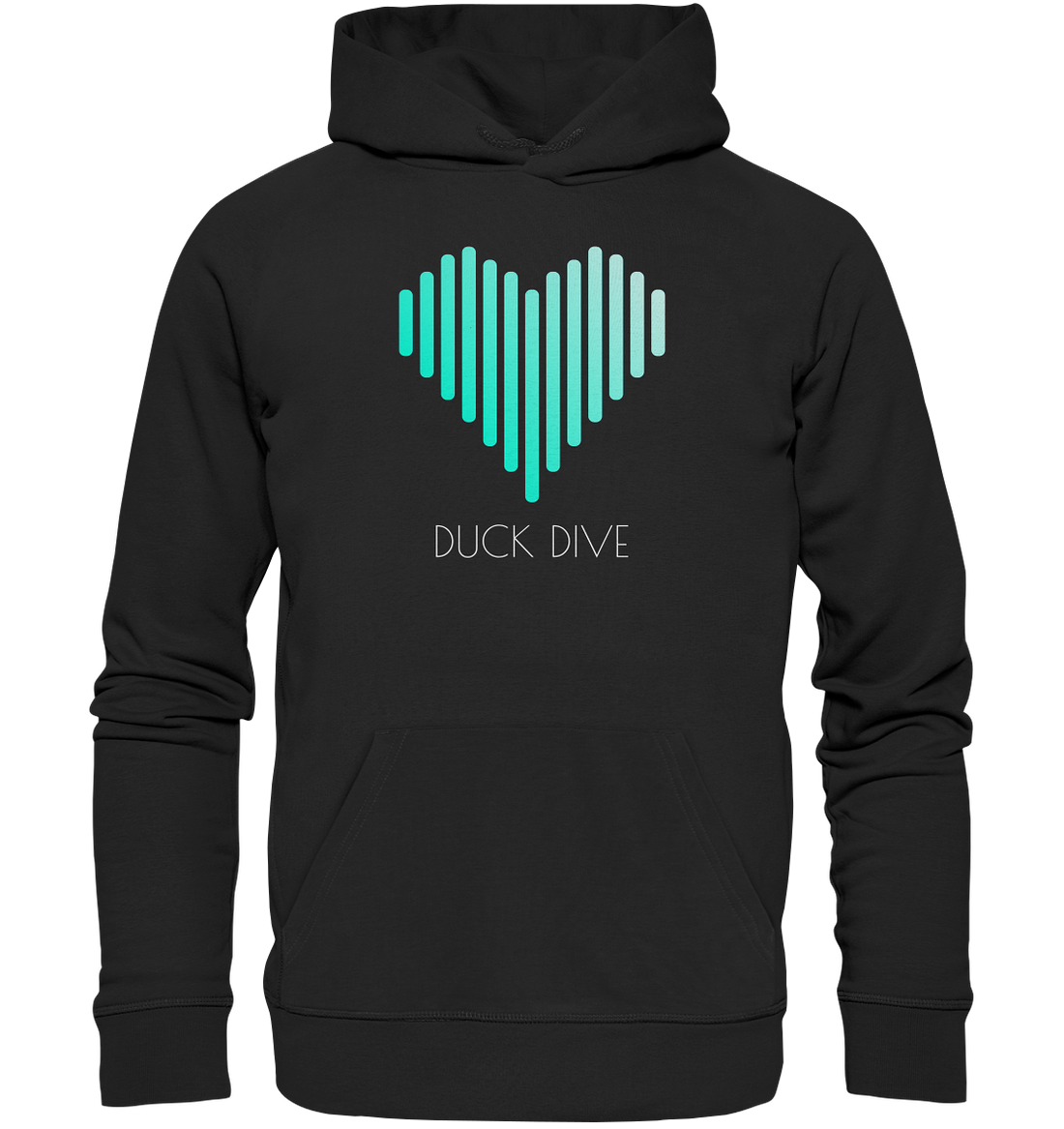 Hoodie - Striped Heart - Organic Hoodie - Duck Dive Clothing