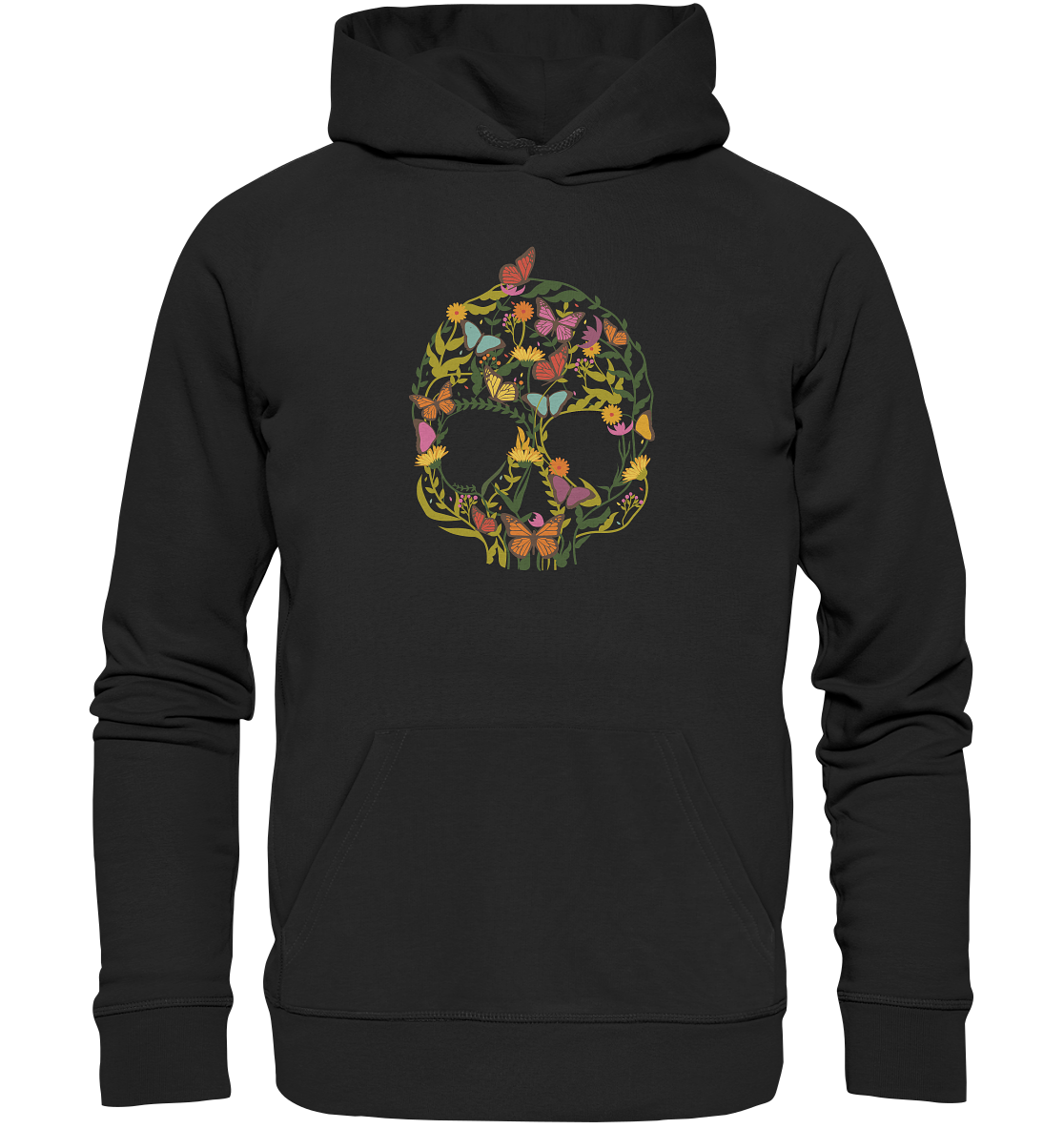 Hoodie - Flower Skull - Organic Hoodie - Duck Dive Clothing