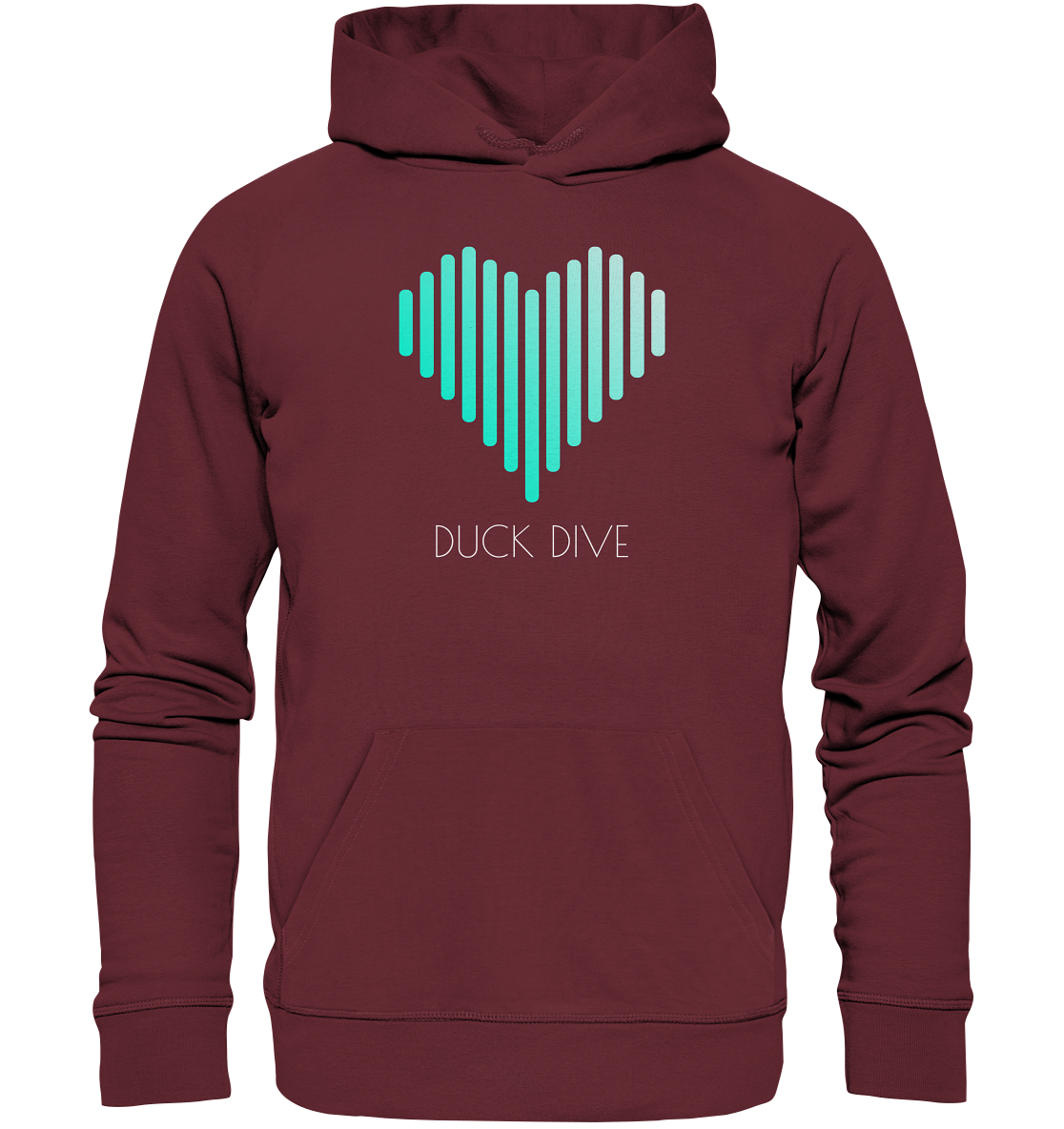 Hoodie - Striped Heart - Organic Hoodie - Duck Dive Clothing