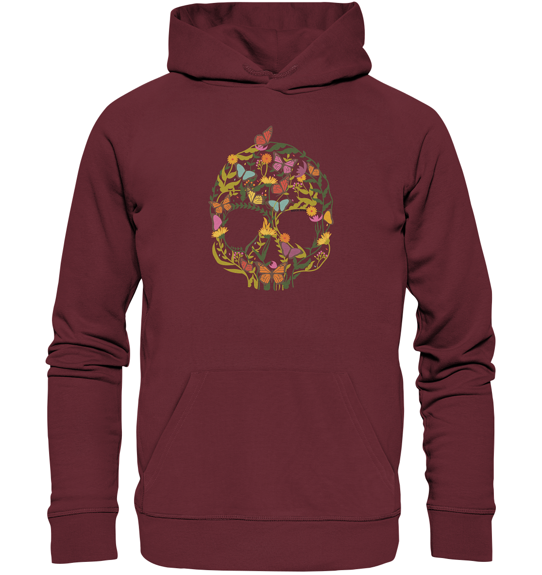 Hoodie - Flower Skull - Organic Hoodie - Duck Dive Clothing