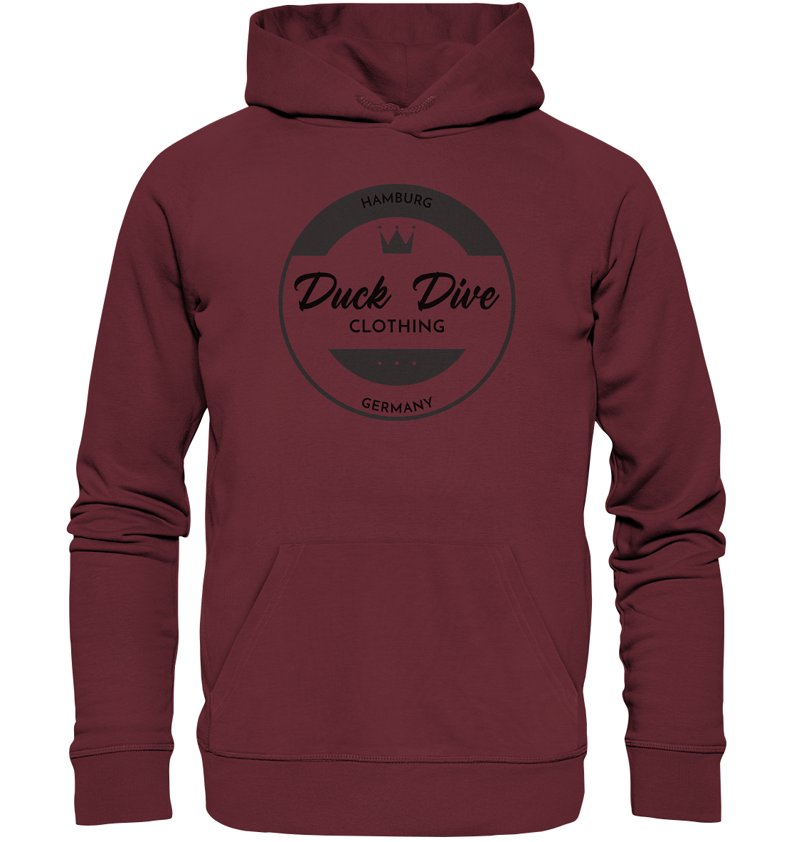 Hoodie - Round Logo Crown - Organic Hoodie - Duck Dive Clothing