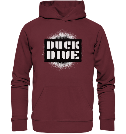 Hoodie - Spray Painted Background - Organic Hoodie - Duck Dive Clothing