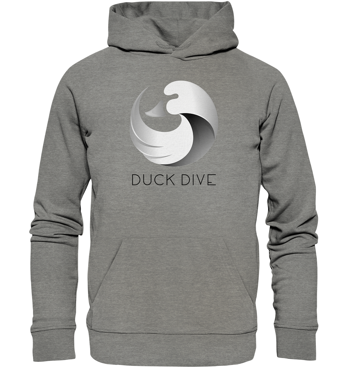 Hoodie - Duck &amp; Wave Silver - Organic Hoodie - Duck Dive Clothing