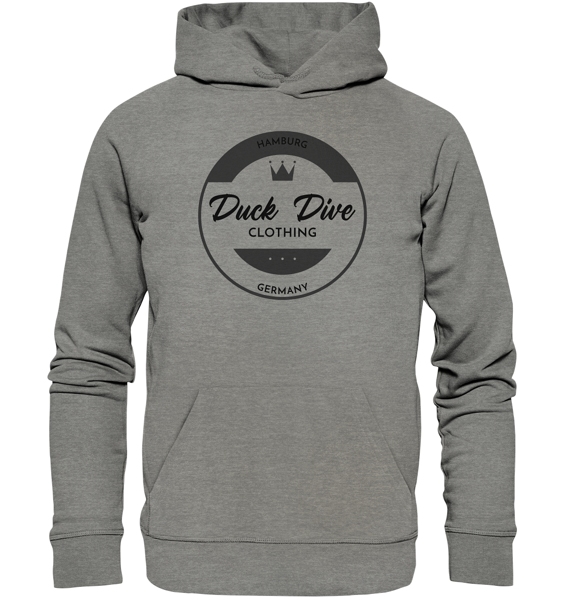 Hoodie - Round Logo Crown - Organic Hoodie - Duck Dive Clothing