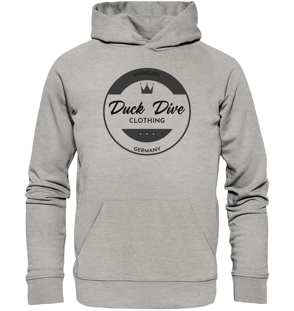 Hoodie - Round Logo Crown - Organic Hoodie - Duck Dive Clothing