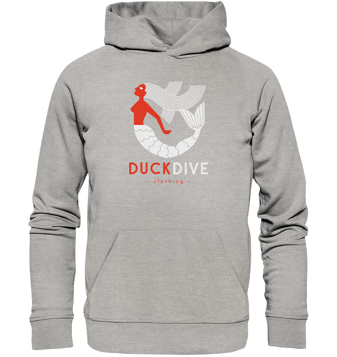 Hoodie - Red Mermaid - Organic Hoodie - Duck Dive Clothing