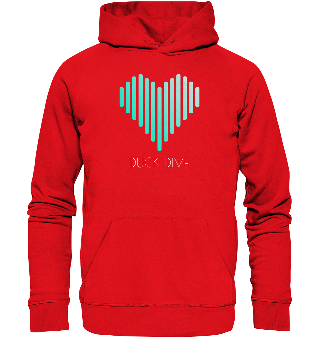 Hoodie - Striped Heart - Organic Hoodie - Duck Dive Clothing