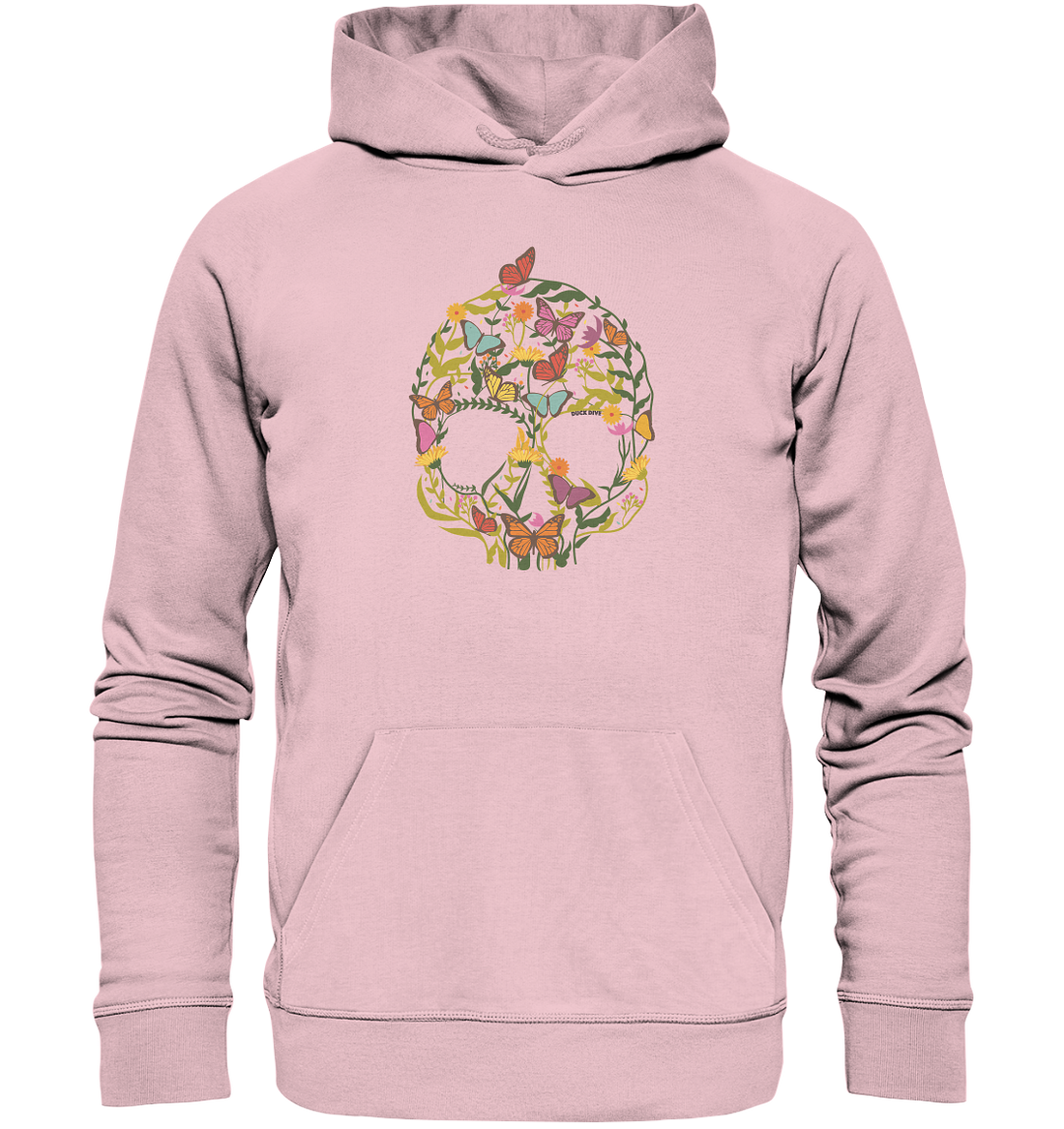 Hoodie - Flower Skull - Organic Hoodie - Duck Dive Clothing