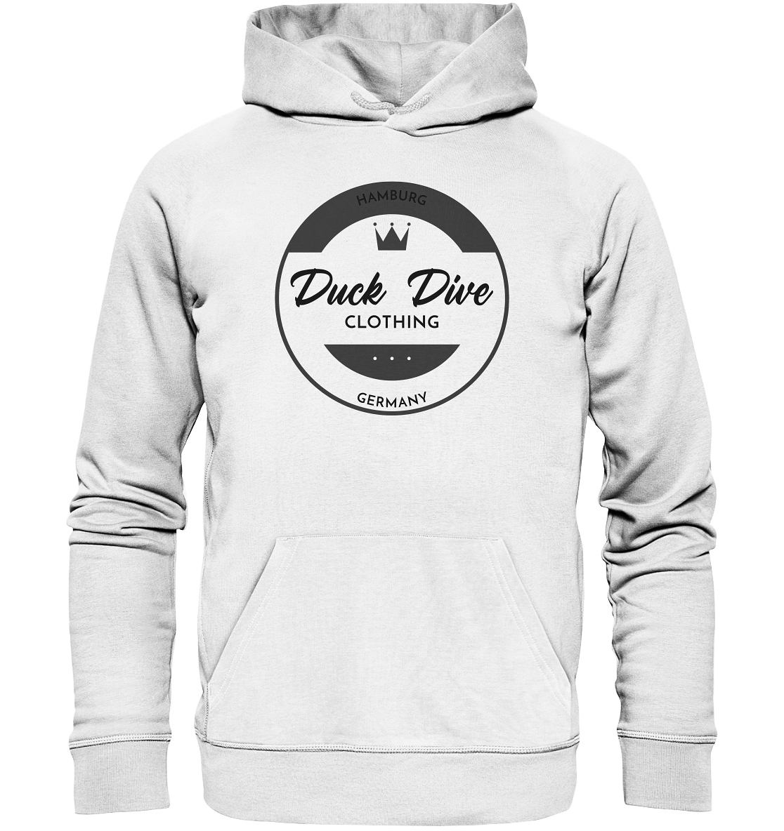 Hoodie - Round Logo Crown - Organic Hoodie - Duck Dive Clothing